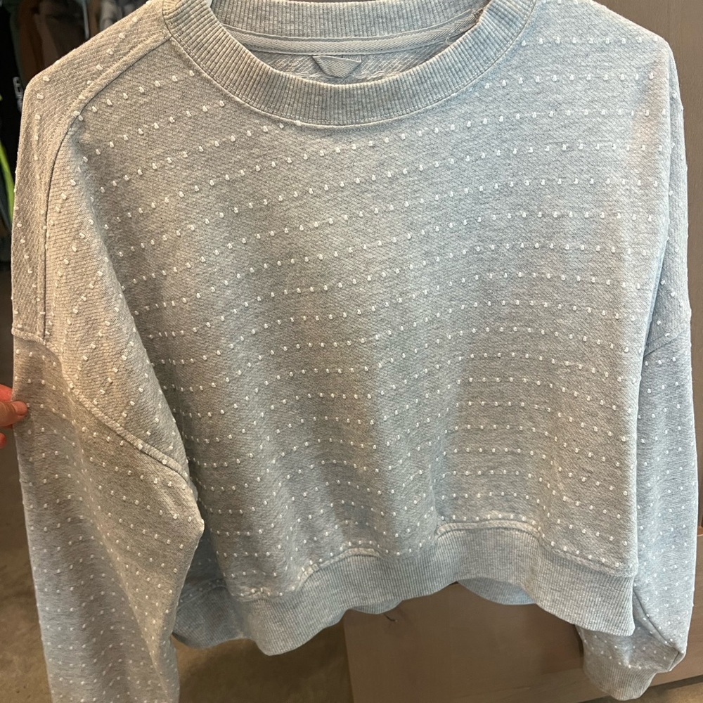 Aerie Light Gray Textured Top